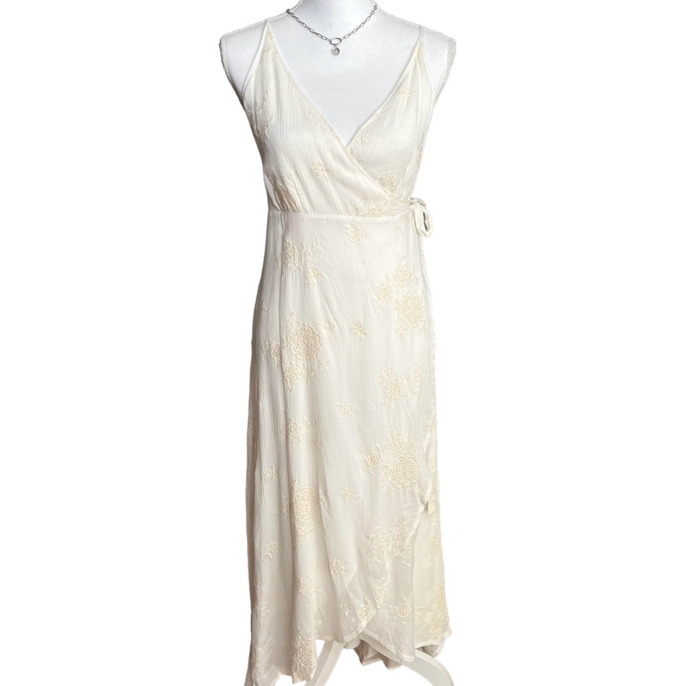 Chelsea And Violet Ivory Tropical Fiesta Embroidered Dress Adjustable Straps M